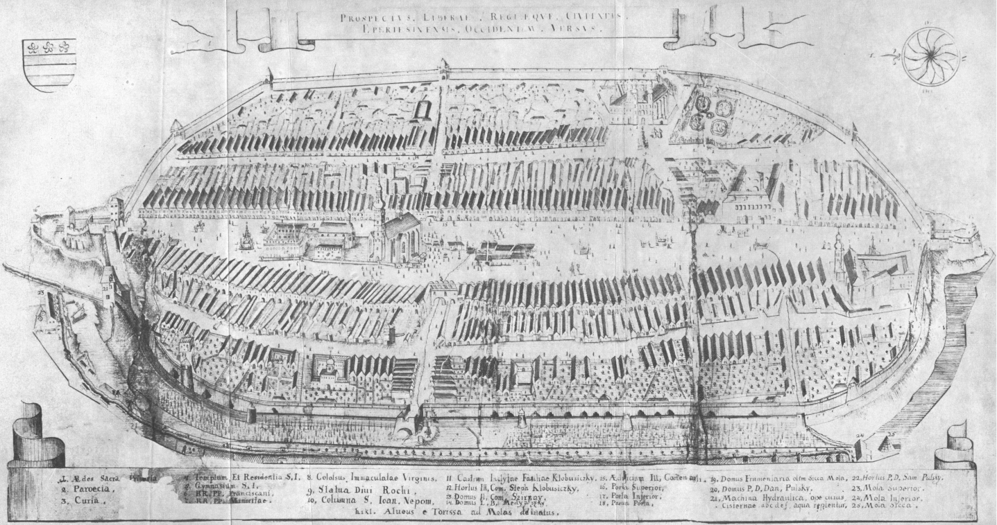 Obr. 14 Situace města Prešov z roku 1768 [14]